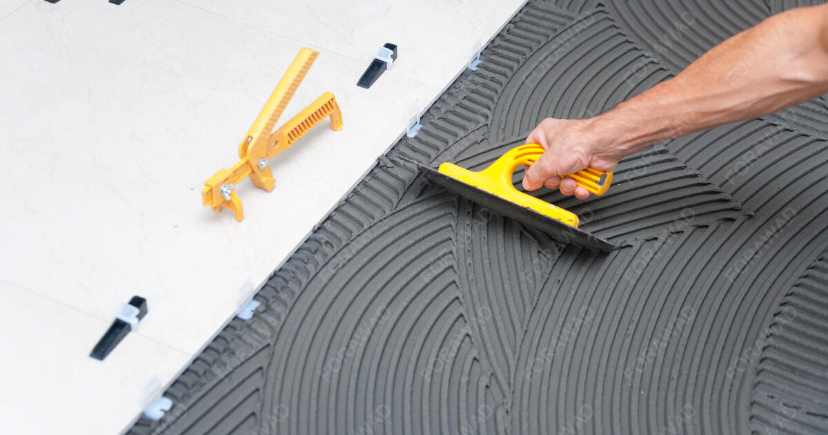 Construction site tile floor